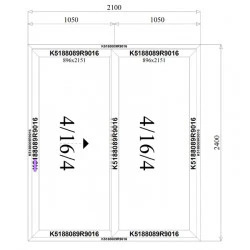 Aluminium Hebe-Schiebetürsystem 2100 x 2400 mm MB-77HS 2