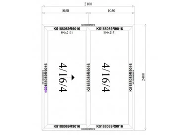 Aluminium Hebe-Schiebetürsystem 2100 x 2400 mm MB-77HS