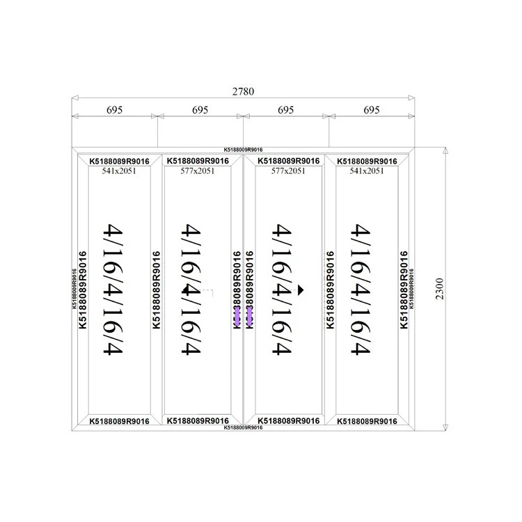 Aluminium Hebe-Schiebetürsystem 2780 x 2300 mm MB-77HS