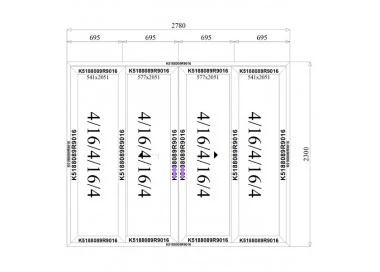 Aluminium Hebe-Schiebetürsystem 2780 x 2300 mm MB-77HS