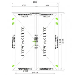 Aluminium Tür Sicherheitsglas 2000 x 2500 mm MB70