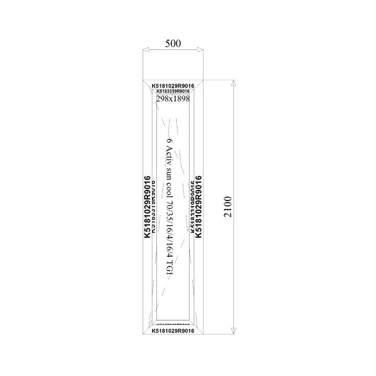 Aluminium Dreh-kipp Fenster 500 x 2100 mm MB 79N