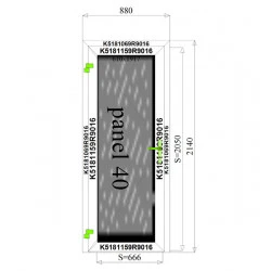 Aluminium Tür mit Platte 880 x 2140 mm MB-70 2