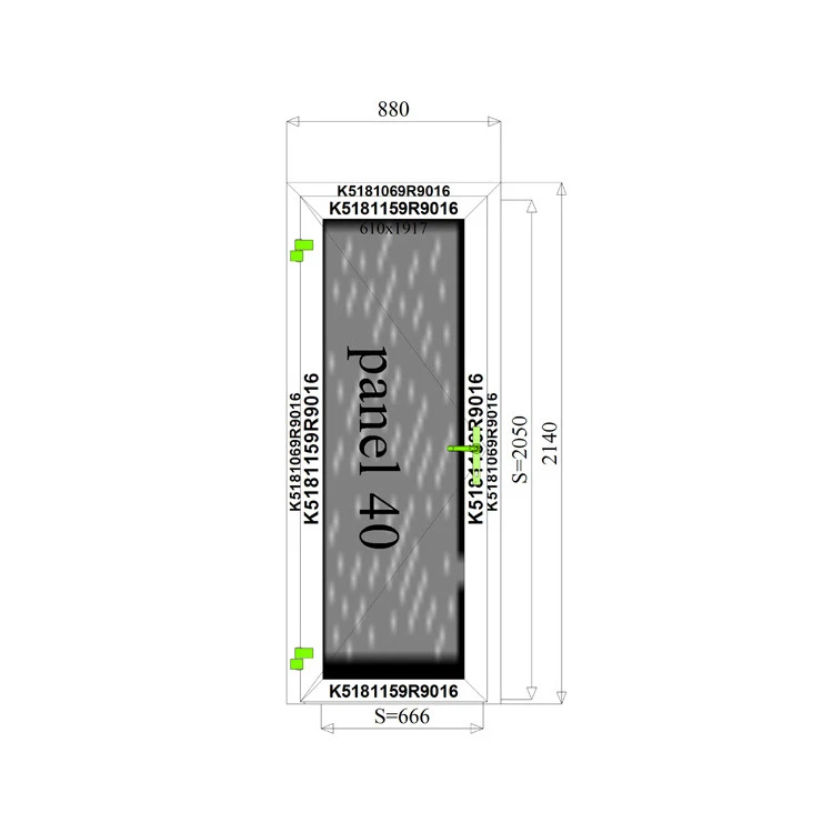 Aluminium Tür mit Platte 880 x 2140 mm MB-70