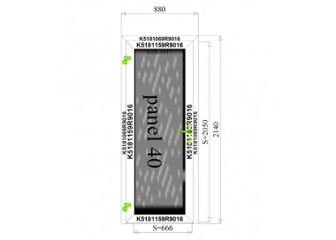 Aluminium Tür mit Platte 880 x 2140 mm MB-70