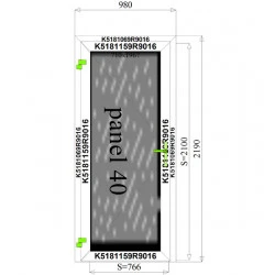 Aluminium Tür mit Platte 980 x 2190 mm MB-70 2