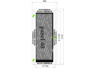 Aluminium Tür mit Platte 980 x 2190 mm MB-70
