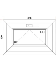 Kunststofffenster PVC Fenster 60 x 40 cm KIPP Aluplast Ideal 4000 2