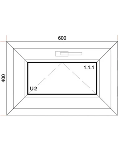 Kunststofffenster PVC Fenster 60 x 40 cm KIPP Aluplast Ideal 4000