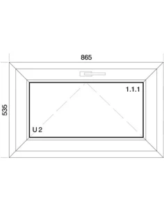Kunststofffenster PVC Fenster 86,5 x 53,5 cm KIPP Aluplast Ideal 4000 2