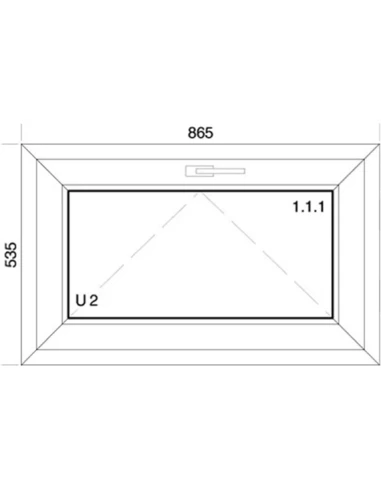 Kunststofffenster PVC Fenster 86,5 x 53,5 cm KIPP Aluplast Ideal 4000
