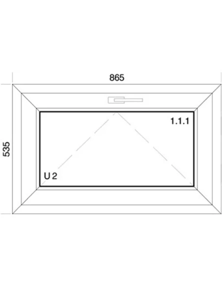Kunststofffenster PVC Fenster 86,5 x 53,5 cm KIPP Aluplast Ideal 4000