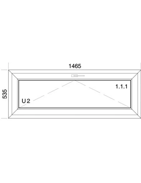 Kunststofffenster PVC Fenster 146,5 x 53,5 cm KIPP Aluplast Ideal 4000