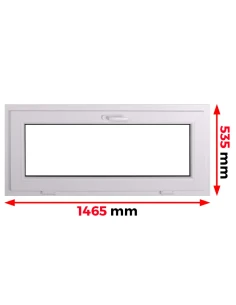 Kunststofffenster PVC Fenster 146,5 x 53,5 cm KIPP Aluplast Ideal 4000