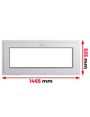 Kunststofffenster PVC Fenster 146,5 x 53,5 cm KIPP Aluplast Ideal 4000