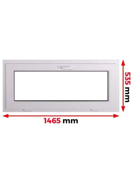 Kunststofffenster PVC Fenster 146,5 x 53,5 cm KIPP Aluplast Ideal 4000