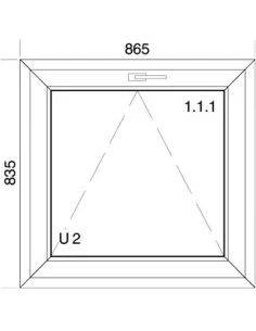 Kunststofffenster PVC Fenster 86,5 x 83,5 cm KIPP Aluplast Ideal 4000 2