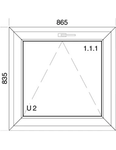 Kunststofffenster PVC Fenster 86,5 x 83,5 cm KIPP Aluplast Ideal 4000