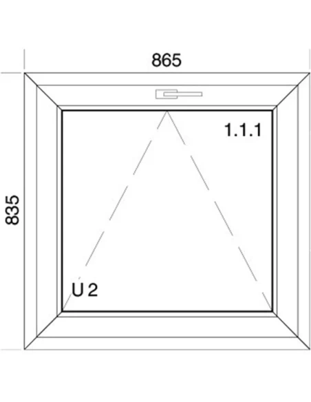 Kunststofffenster PVC Fenster 86,5 x 83,5 cm KIPP Aluplast Ideal 4000
