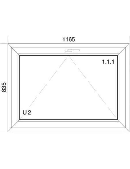 Kunststofffenster PVC Fenster 116,5 x 83,5 cm KIPP Aluplast Ideal 4000