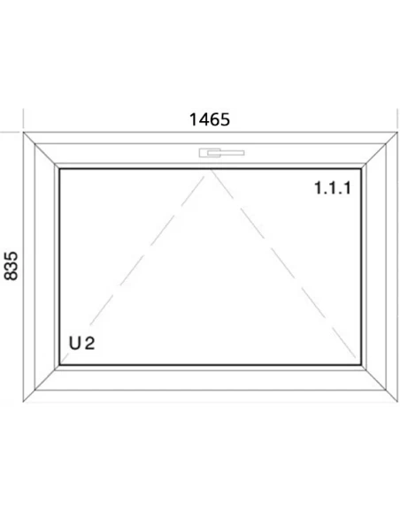 Kunststofffenster PVC Fenster 146,5 x 83,5 cm KIPP Aluplast Ideal 4000