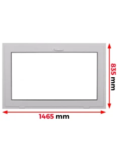 Kunststofffenster PVC Fenster 146,5 x 83,5 cm KIPP Aluplast Ideal 4000