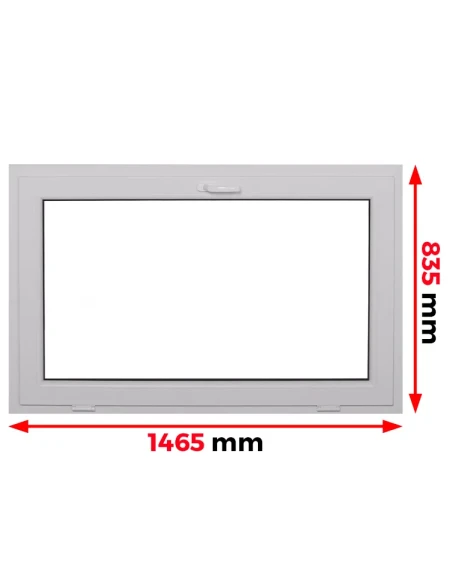 Kunststofffenster PVC Fenster 146,5 x 83,5 cm KIPP Aluplast Ideal 4000