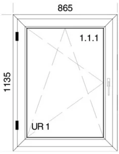 Kunststofffenster PVC Fenster 86,5 x 113,5 cm DREH/KIPP Aluplast Ideal 4000 2