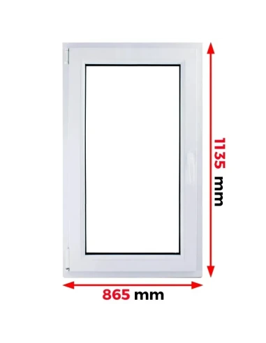 Kunststofffenster PVC Fenster 86,5 x 113,5 cm DREH/KIPP Aluplast Ideal 4000