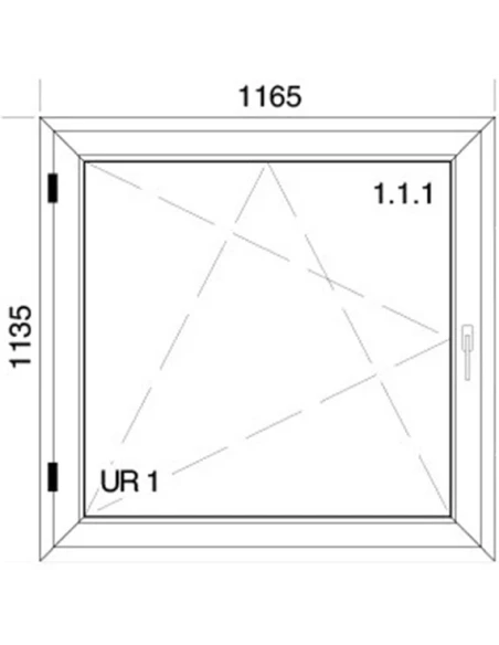 Kunststofffenster PVC Fenster 116,5 x 113,5 cm DREH/KIPP Aluplast Ideal 4000