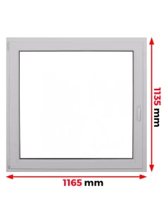 Kunststofffenster PVC Fenster 116,5 x 113,5 cm DREH/KIPP Aluplast Ideal 4000