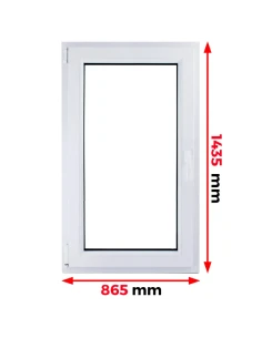 Kunststofffenster PVC Fenster 86,5 x 143,5 cm DREH/KIPP Aluplast Ideal 4000
