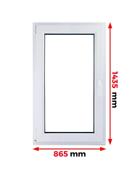 Kunststofffenster PVC Fenster 86,5 x 143,5 cm DREH/KIPP Aluplast Ideal 4000