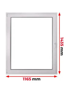 Kunststofffenster PVC Fenster 116,5 x 143,5 cm DREH/KIPP Aluplast Ideal 4000