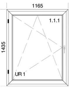 Kunststofffenster PVC Fenster 116,5 x 143,5 cm DREH/KIPP Aluplast Ideal 4000 2