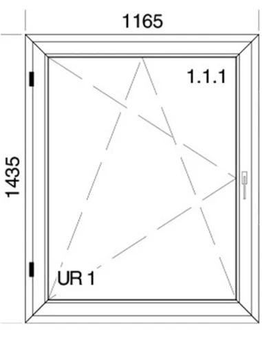 Kunststofffenster PVC Fenster 116,5 x 143,5 cm DREH/KIPP Aluplast Ideal 4000