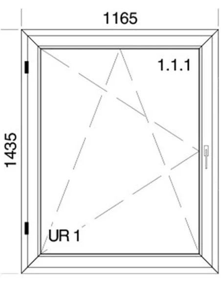 Kunststofffenster PVC Fenster 116,5 x 143,5 cm DREH/KIPP Aluplast Ideal 4000
