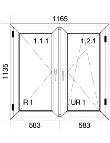 Kunststofffenster PVC Fenster 116,5 x 113,5 cm DREH | DREH/KIPP Aluplast Ideal 4000