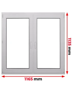 Kunststofffenster PVC Fenster 116,5 x 113,5 cm DREH | DREH/KIPP Aluplast Ideal 4000