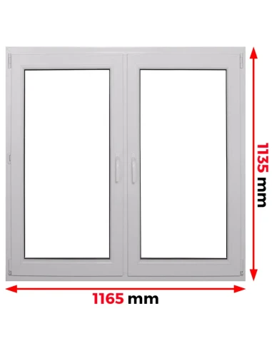 Kunststofffenster PVC Fenster 116,5 x 113,5 cm DREH | DREH/KIPP Aluplast Ideal 4000