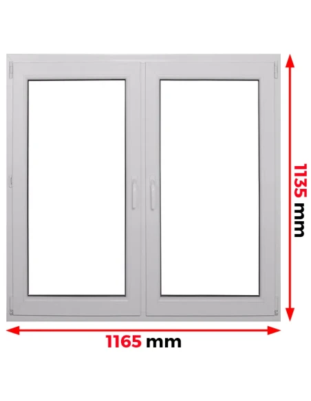 Kunststofffenster PVC Fenster 116,5 x 113,5 cm DREH | DREH/KIPP Aluplast Ideal 4000