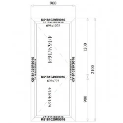 Aluminium Tür 900 x 2100 mm MB-70 2