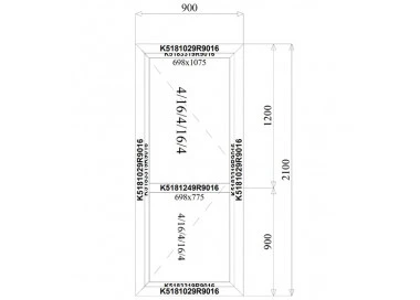 Aluminium Tür 900 x 2100 mm MB-70