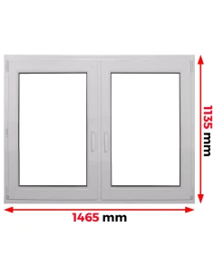 Kunststofffenster PVC Fenster 146,5 x 113,5 cm DREH | DREH/KIPP Aluplast Ideal 4000