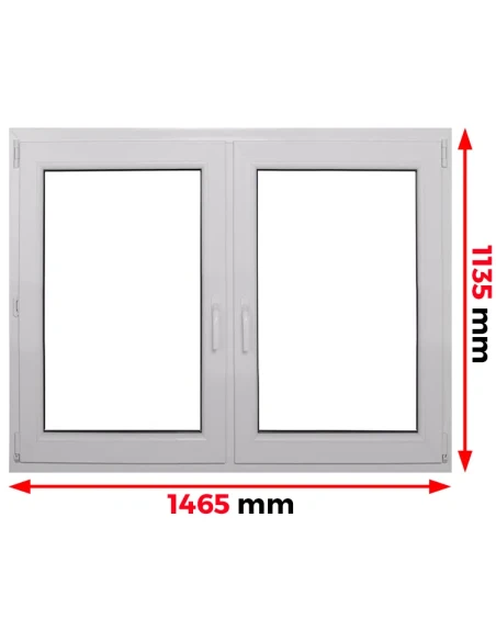 Kunststofffenster PVC Fenster 146,5 x 113,5 cm DREH | DREH/KIPP Aluplast Ideal 4000