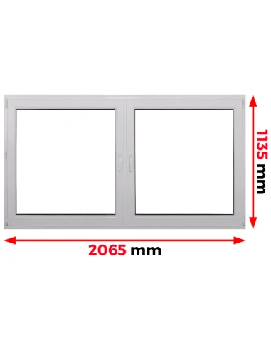Kunststofffenster PVC Fenster 206,5 x 113,5 cm DREH | DREH/KIPP Aluplast Ideal 4000