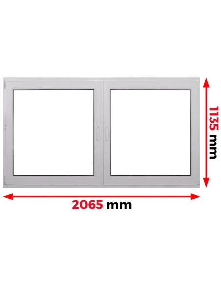 Kunststofffenster PVC Fenster 206,5 x 113,5 cm DREH | DREH/KIPP Aluplast Ideal 4000