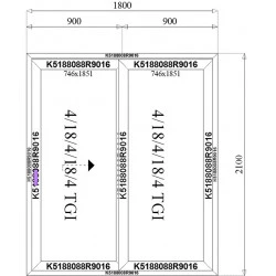 Aluminium Hebe-Schiebetürsystem 1800 x 2100 mm MB-77HS 2