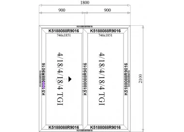 Aluminium Hebe-Schiebetürsystem 1800 x 2100 mm MB-77HS