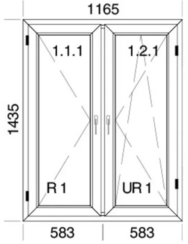 Kunststofffenster PVC Fenster 116,5 x 143,5 cm DREH | DREH/KIPP Aluplast Ideal 4000